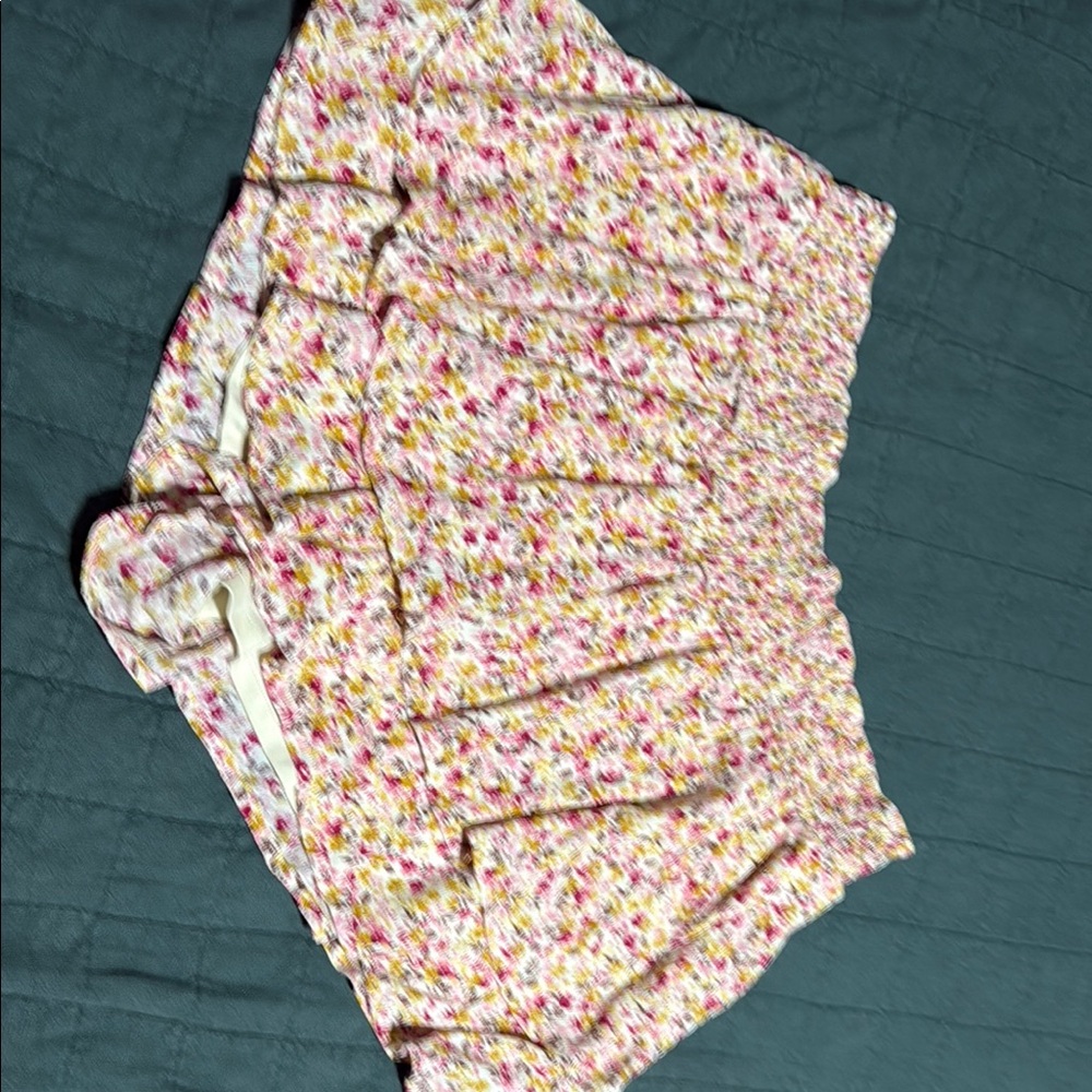 Torrid Pink and Yellow Textured Skirt